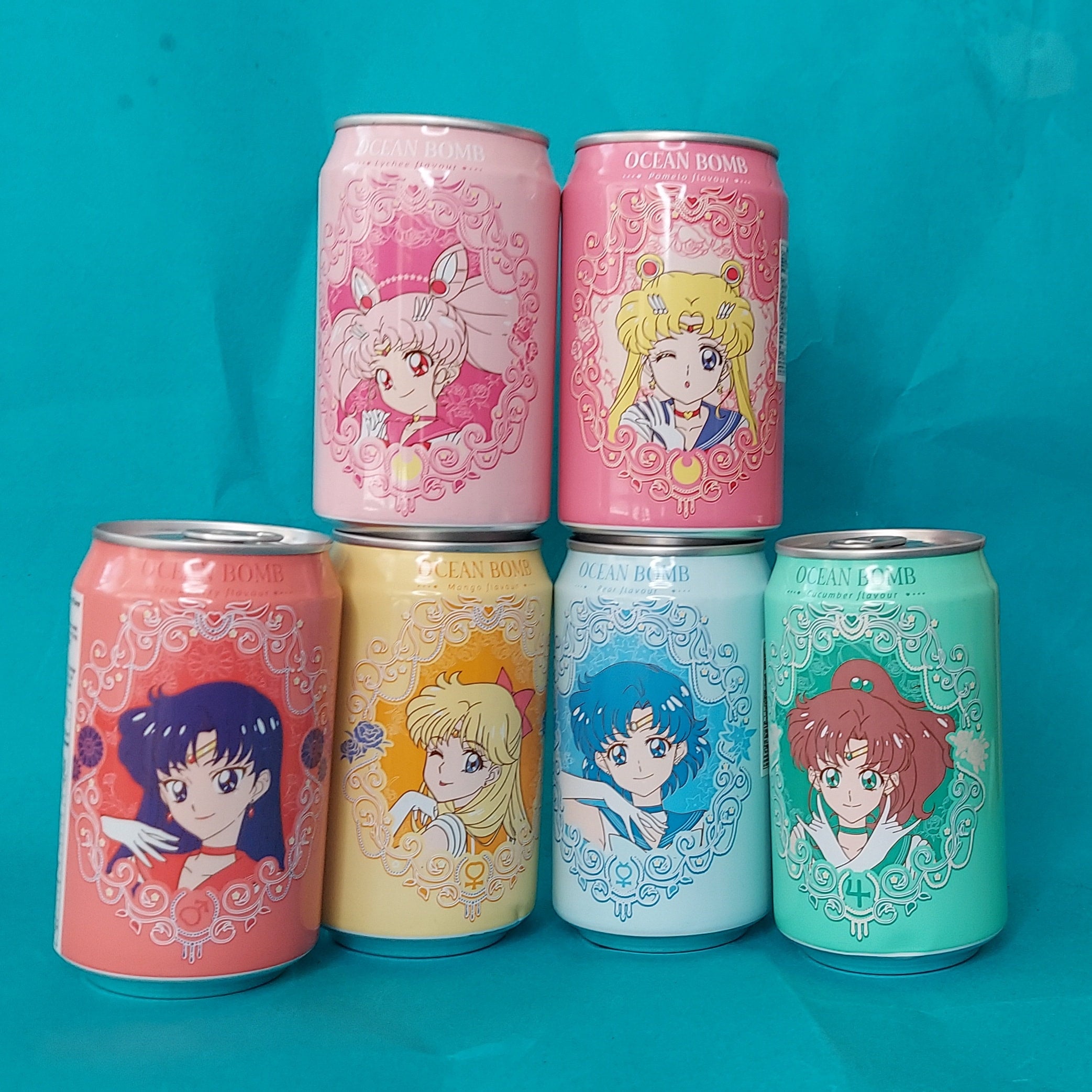 Sailor Moon Ocean Bomb Anime Drinks, 6 Sailor Moon Drinks, Asian